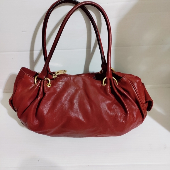 Vintage Juicy Couture Y2K Maroon Red Leather Purse Bag Hobo Satchel - Picture 3 of 14